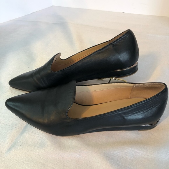 Franco Sarto Ladies 9 1/2 Black Leather Pointed Toe Slip Loafers - Picture 15 of 16